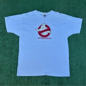 Y2K Ghostbusters Movie Logo White Tee Shirt Size XL